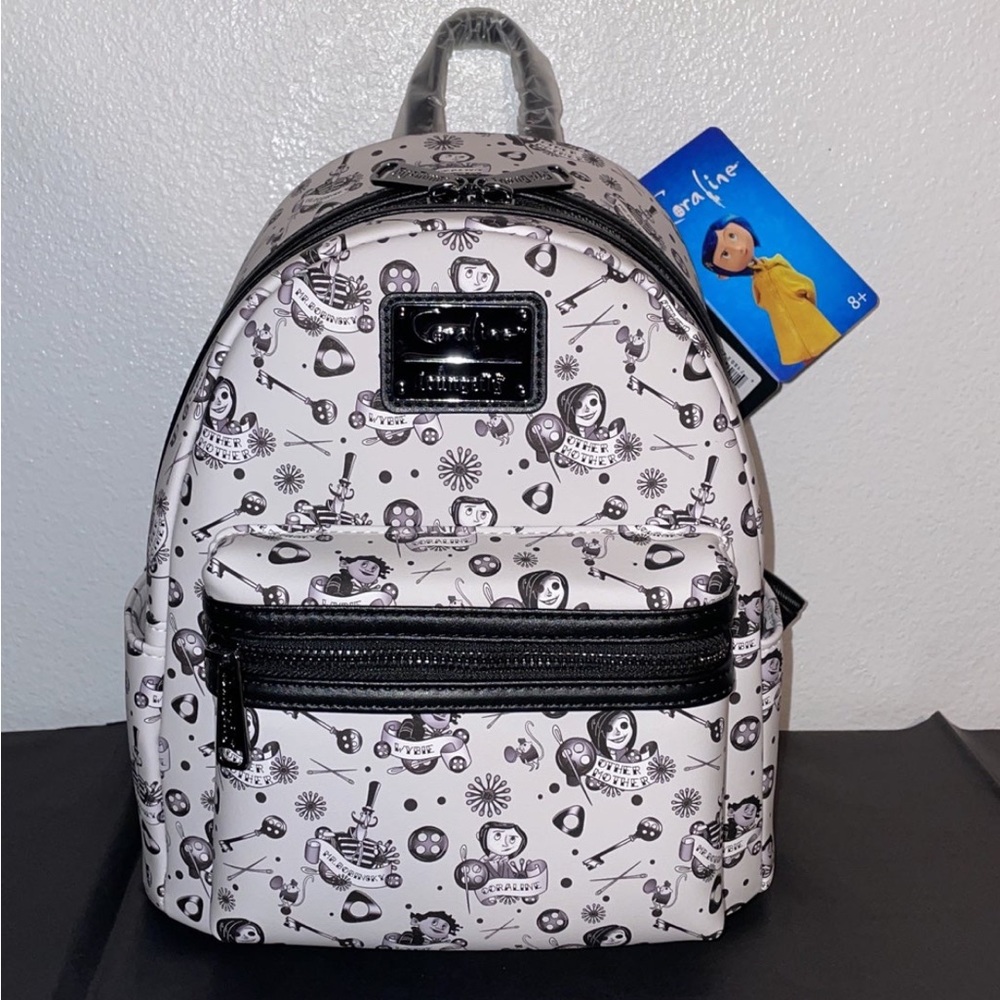 Exclusive Loungefly Coraline Traditional Tattoo All Over Print Mini Backpack